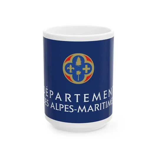 Flag of Alpes Maritimes France - White Coffee Mug 15oz - Go Mug Yourself