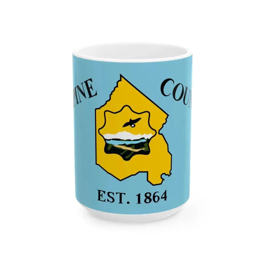 Flag of Alpine County California (United States) White Coffee Mug 15oz - Go Mug Yourself