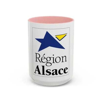 Flag of Alsace France 2 - Accent Coffee Mug 15oz Pink - Go Mug Yourself