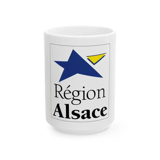 Flag of Alsace France 2 - White Coffee Mug 15oz - Go Mug Yourself