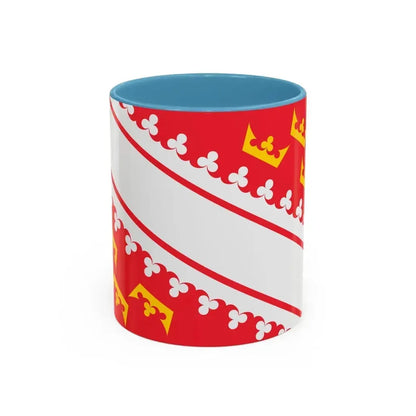 Flag of Alsace France - Accent Coffee Mug 11oz Light Blue - Go Mug Yourself