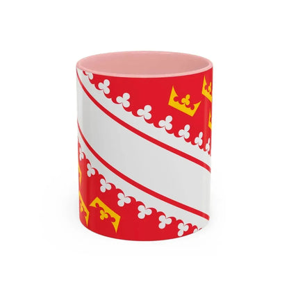 Flag of Alsace France - Accent Coffee Mug 11oz Pink - Go Mug Yourself