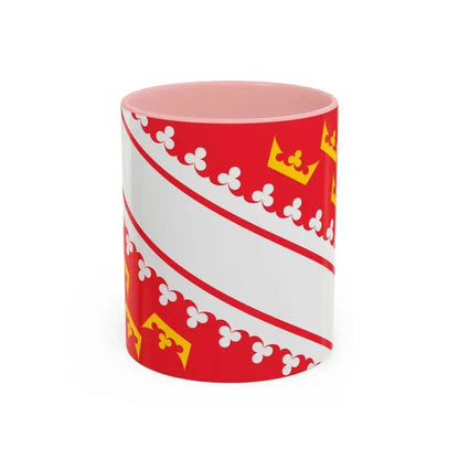 Flag of Alsace France - Accent Coffee Mug 11oz Pink - Go Mug Yourself