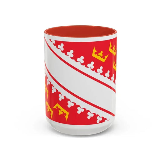 Flag of Alsace France - Accent Coffee Mug 15oz Red - Go Mug Yourself