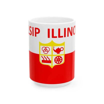 Flag of Alsip Illinois (United States) White Coffee Mug 15oz - Go Mug Yourself