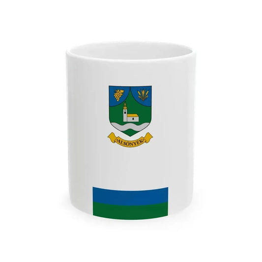 Flag of Alsonyek vertical (Hungary) White Coffee Mug 11oz - Go Mug Yourself
