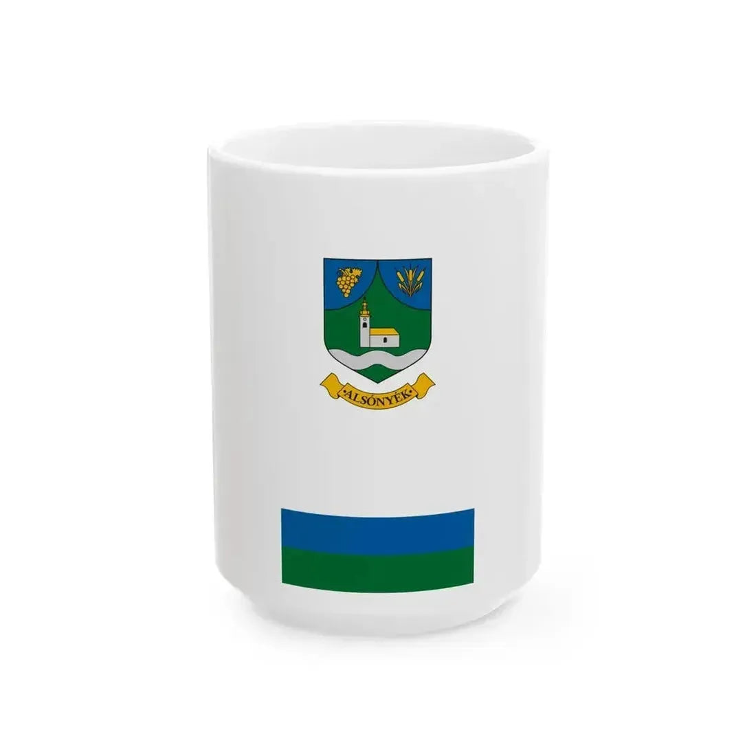 Flag of Alsonyek vertical (Hungary) White Coffee Mug 15oz - Go Mug Yourself