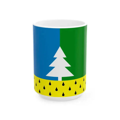 Flag of Alyabevsky Yugra (Russia) White Coffee Mug 15oz - Go Mug Yourself