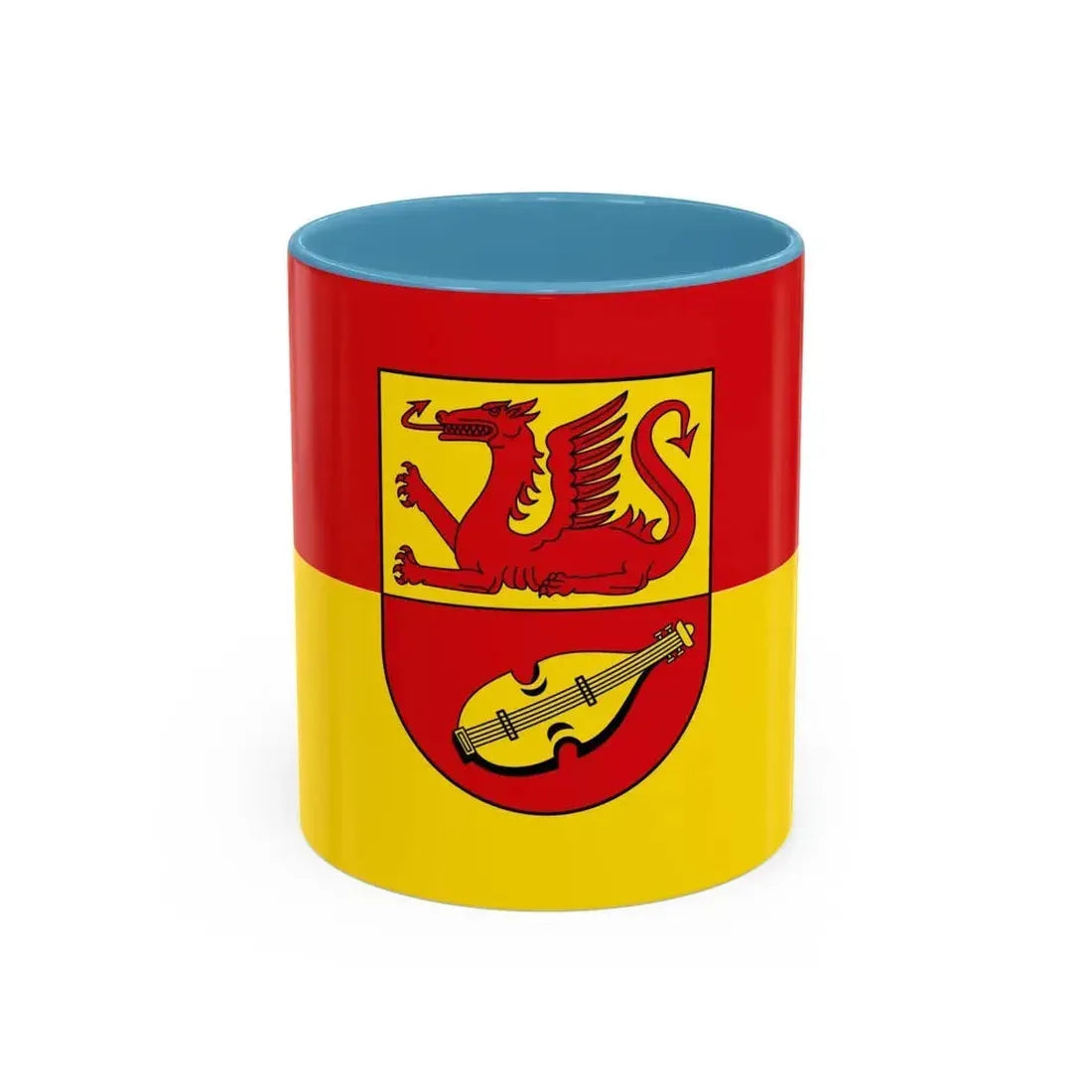 Flag of Alzey Worms Germany - Accent Coffee Mug 11oz Light Blue - Go Mug Yourself