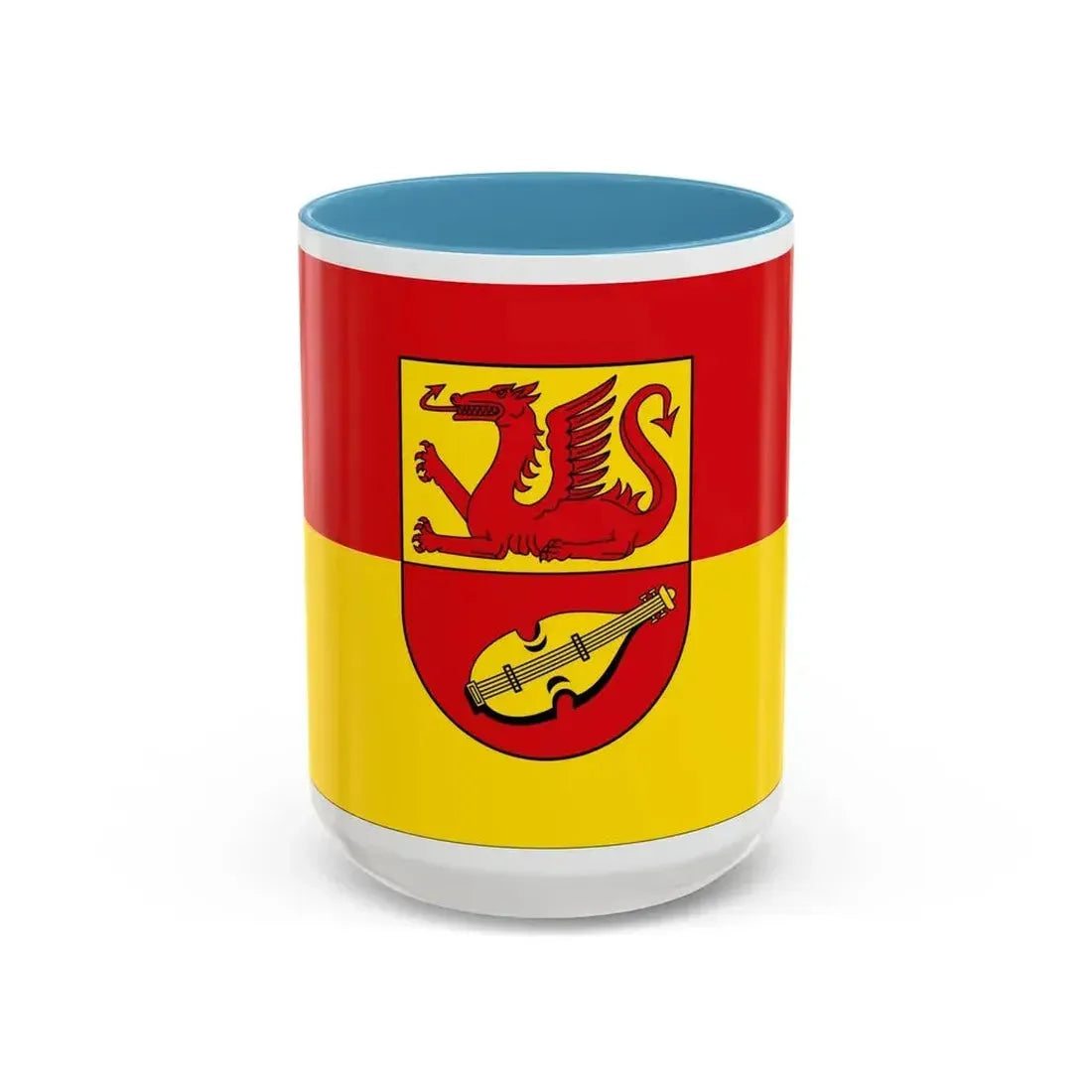 Flag of Alzey Worms Germany - Accent Coffee Mug 15oz Light Blue - Go Mug Yourself