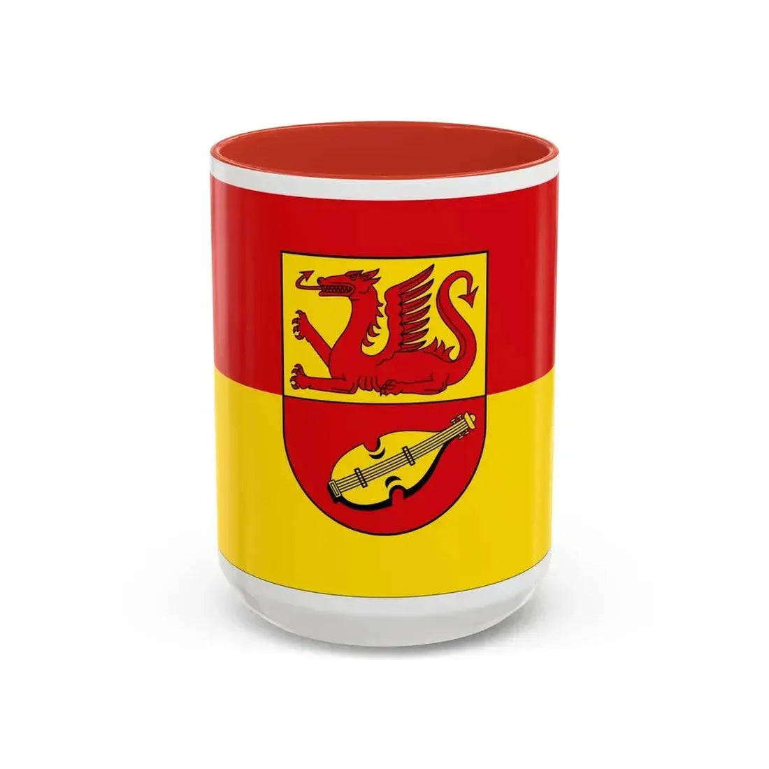 Flag of Alzey Worms Germany - Accent Coffee Mug 15oz Red - Go Mug Yourself