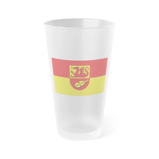 Flag of Alzey Worms Germany - Frosted Pint Glass 16oz-16oz-Frosted-Go Mug Yourself