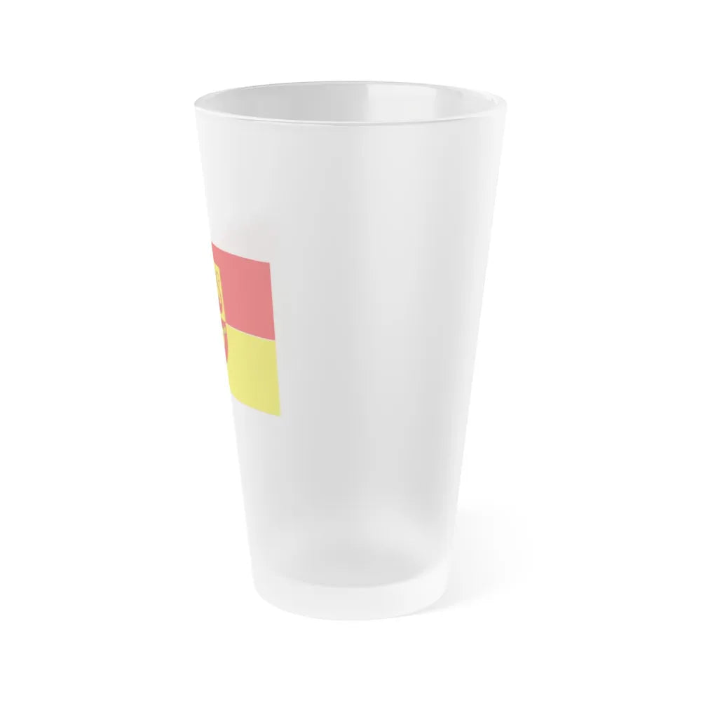 Flag of Alzey Worms Germany - Frosted Pint Glass 16oz-Go Mug Yourself