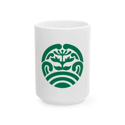 Flag of Ama Shimane (Japan) White Coffee Mug 15oz - Go Mug Yourself