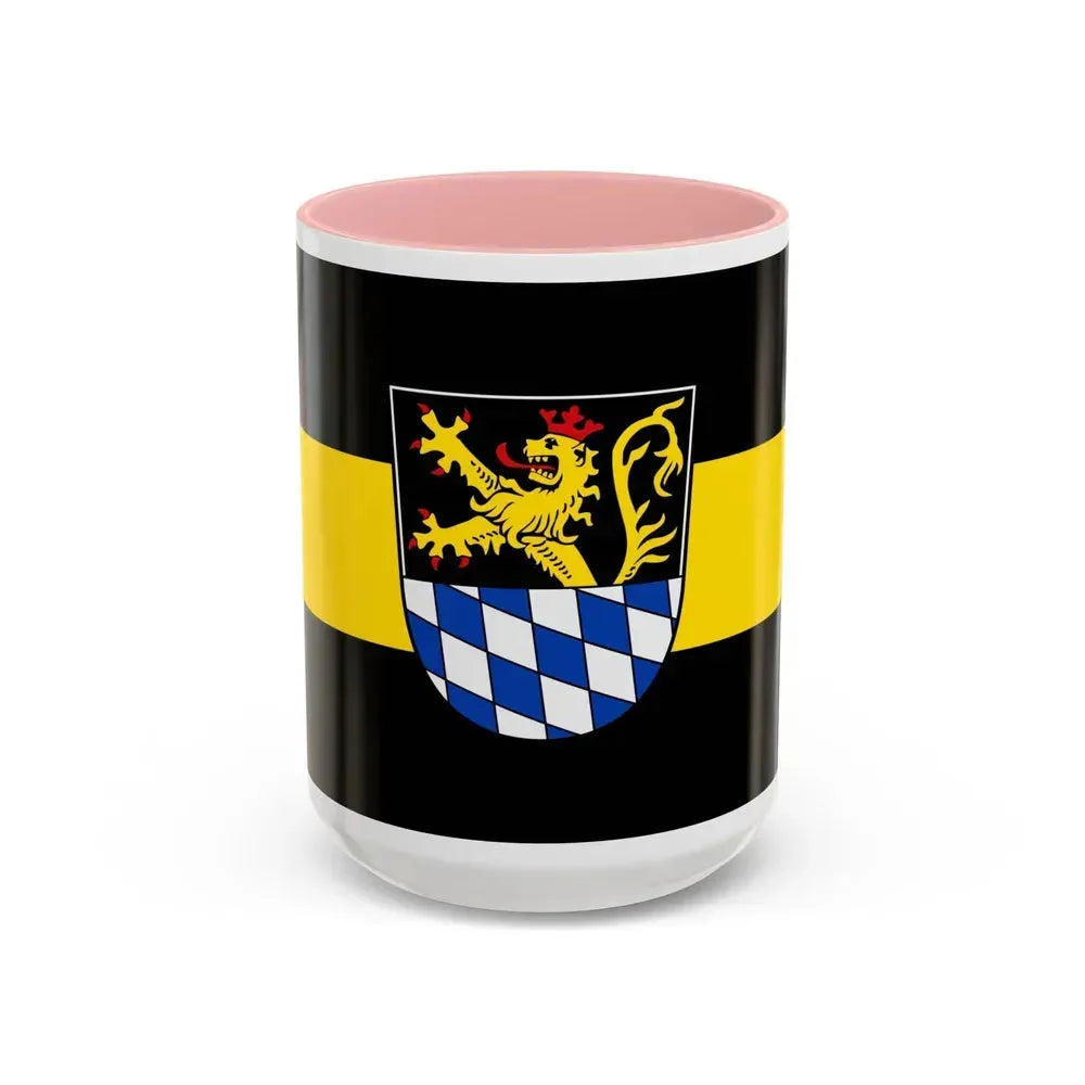 Flag of Amberg Germany - Accent Coffee Mug 15oz Pink - Go Mug Yourself