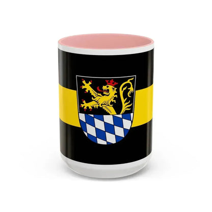 Flag of Amberg Germany - Accent Coffee Mug 15oz Pink - Go Mug Yourself
