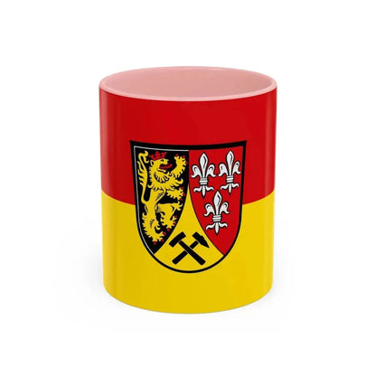 Flag of Amberg Sulzbach Germany - Accent Coffee Mug 11oz Pink - Go Mug Yourself