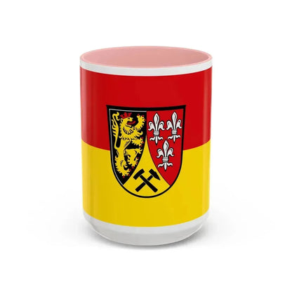 Flag of Amberg Sulzbach Germany - Accent Coffee Mug 15oz Pink - Go Mug Yourself