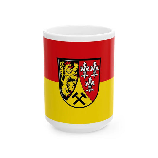 Flag of Amberg Sulzbach Germany - White Coffee Mug-15oz-Go Mug Yourself