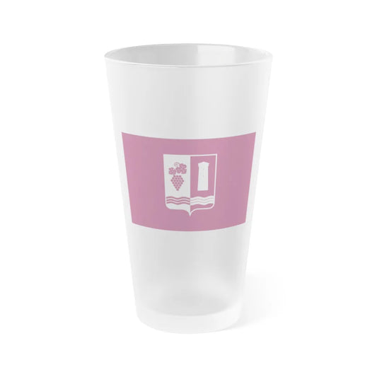 Flag of Ambrolauri Georgia - Frosted Pint Glass 16oz-16oz-Frosted-Go Mug Yourself