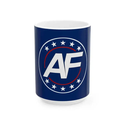 Flag of America First (United States) White Coffee Mug 15oz - Go Mug Yourself