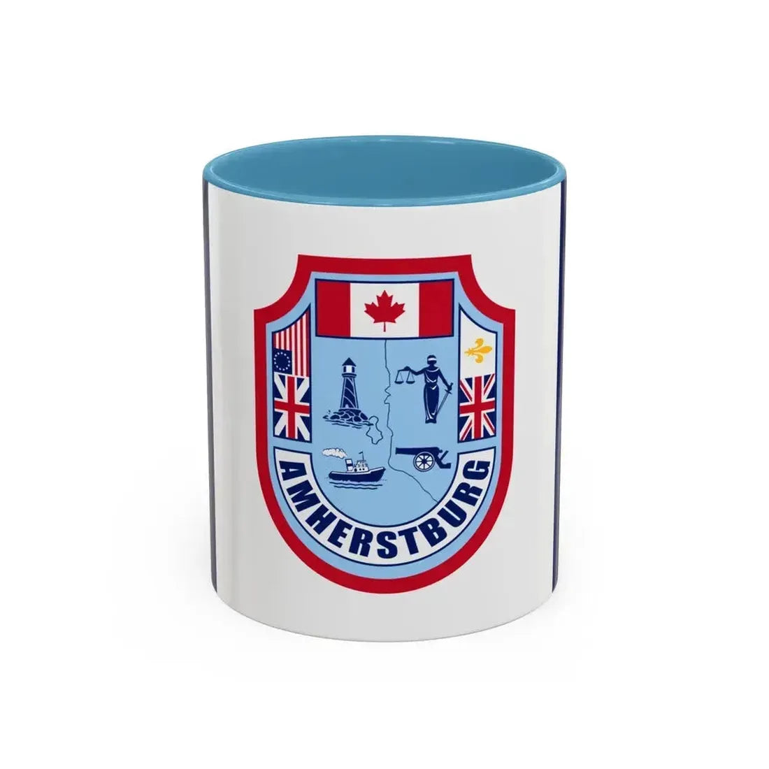 Flag of Amherstburg Canada - Accent Coffee Mug 11oz Light Blue - Go Mug Yourself