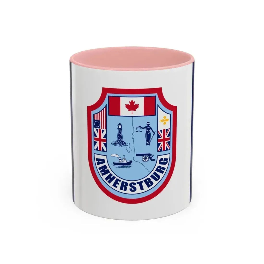 Flag of Amherstburg Canada - Accent Coffee Mug 11oz Pink - Go Mug Yourself