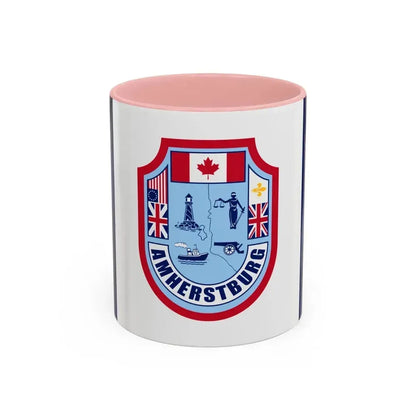 Flag of Amherstburg Canada - Accent Coffee Mug 11oz Pink - Go Mug Yourself