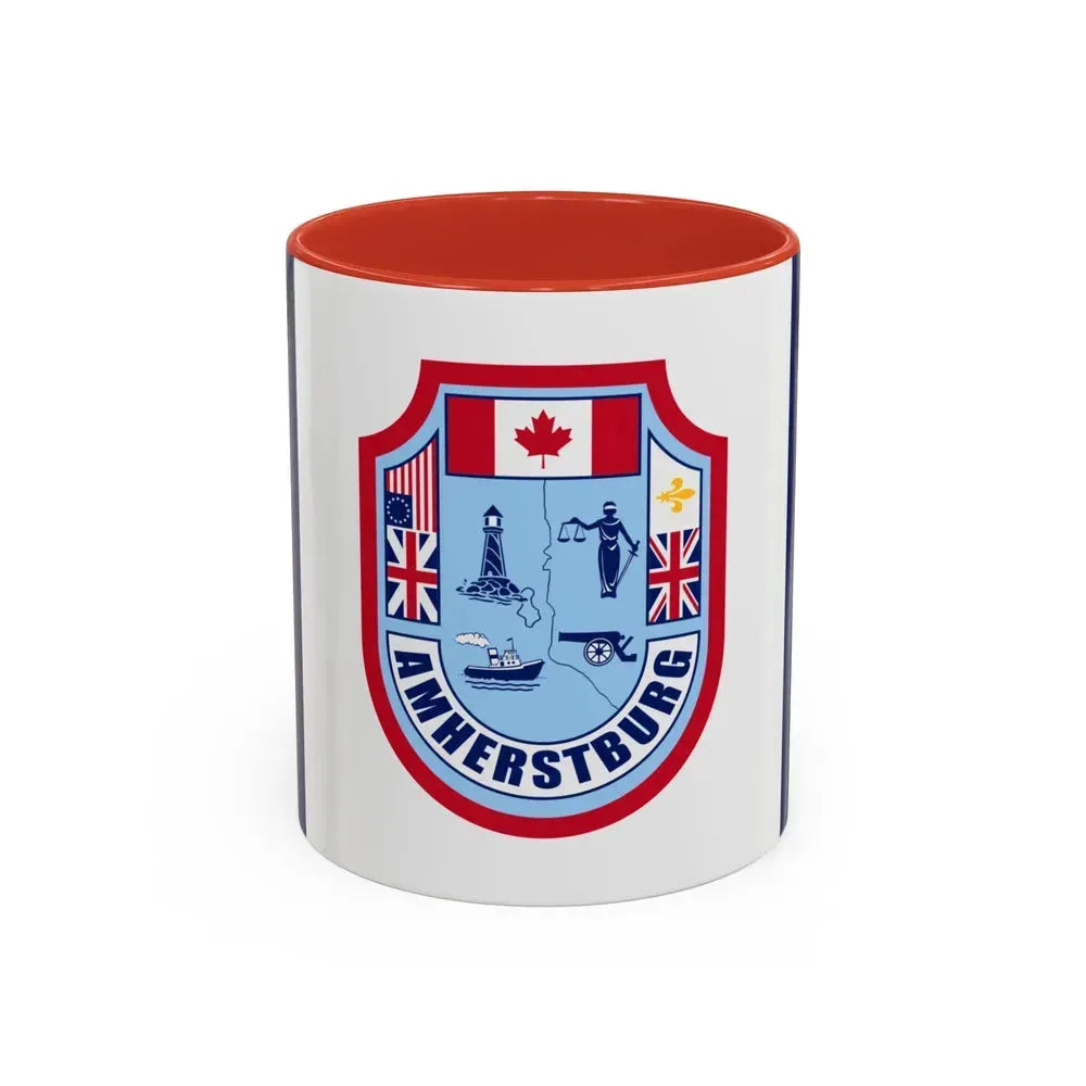 Flag of Amherstburg Canada - Accent Coffee Mug 11oz Red - Go Mug Yourself