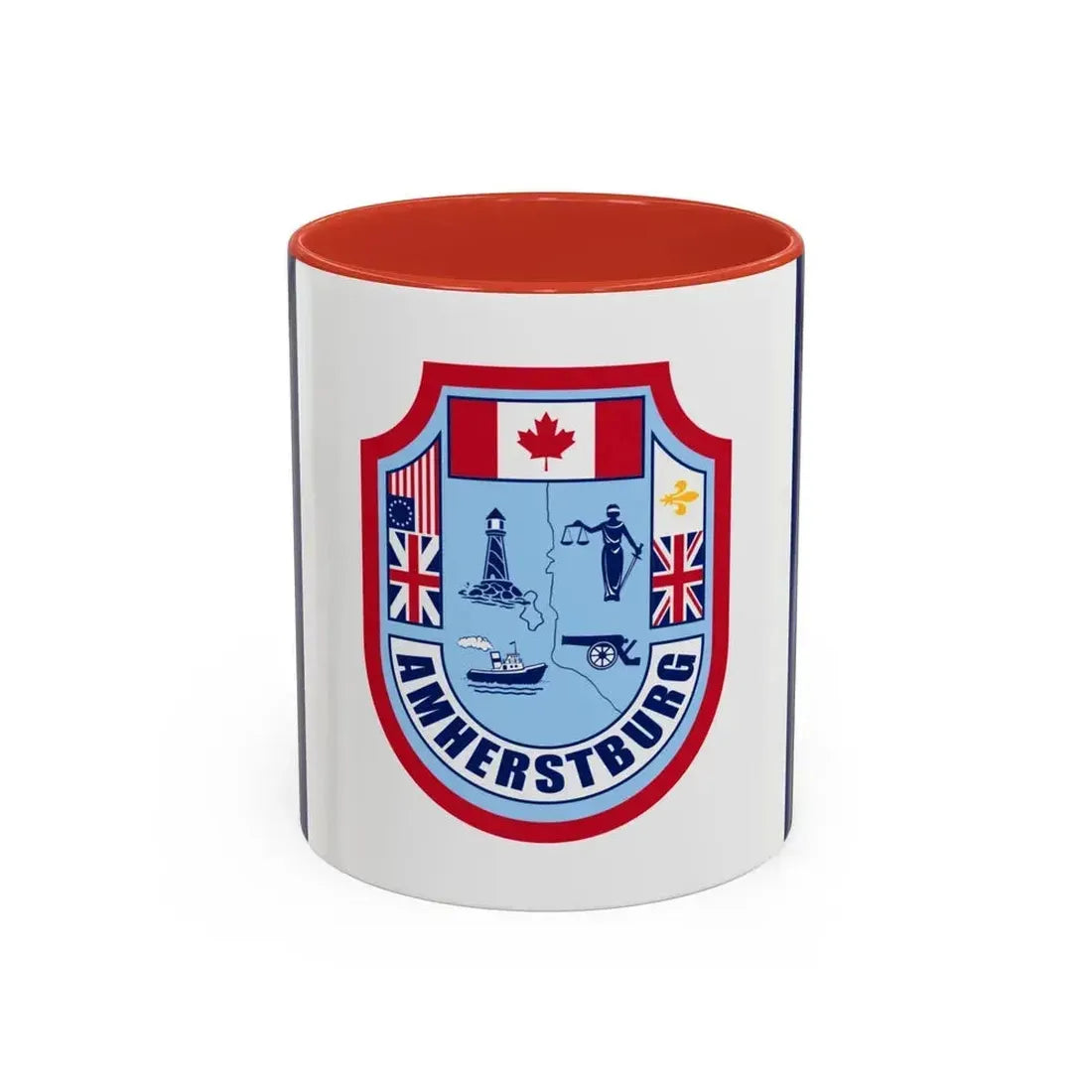 Flag of Amherstburg Canada - Accent Coffee Mug 11oz Red - Go Mug Yourself