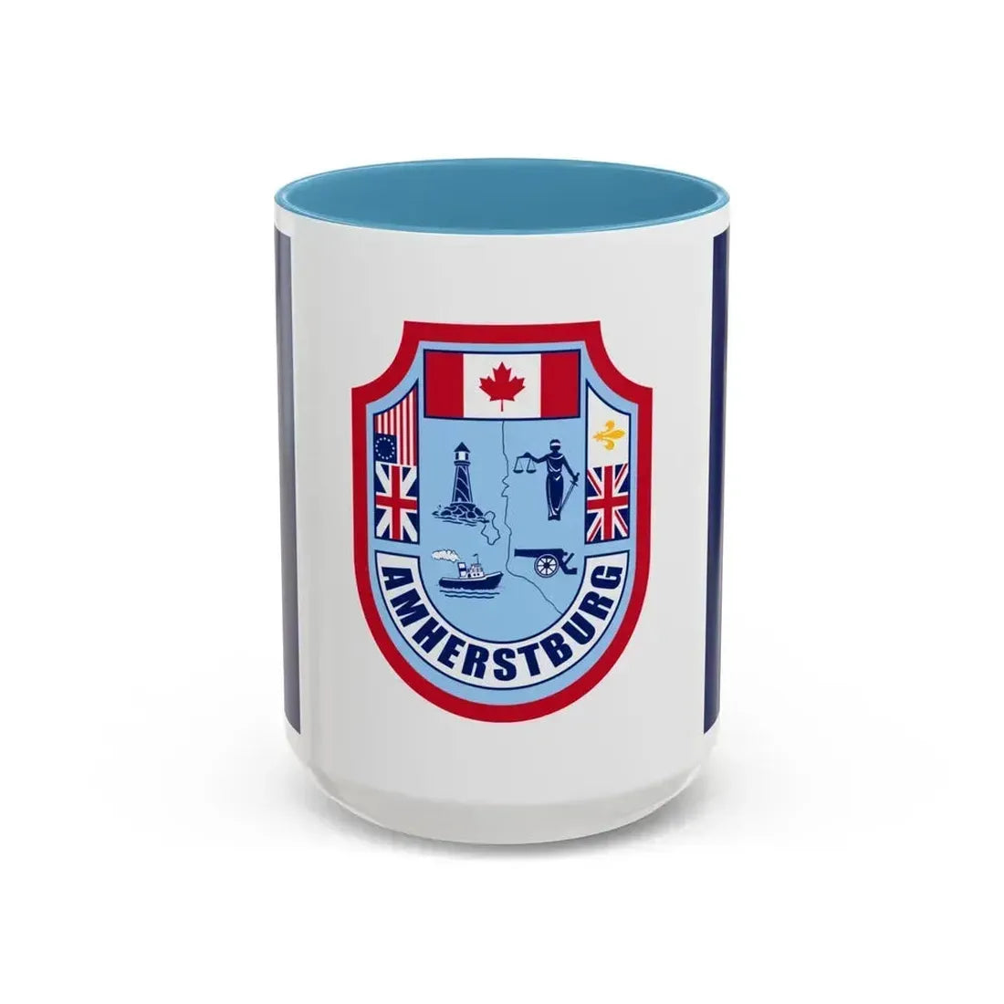 Flag of Amherstburg Canada - Accent Coffee Mug 15oz Light Blue - Go Mug Yourself