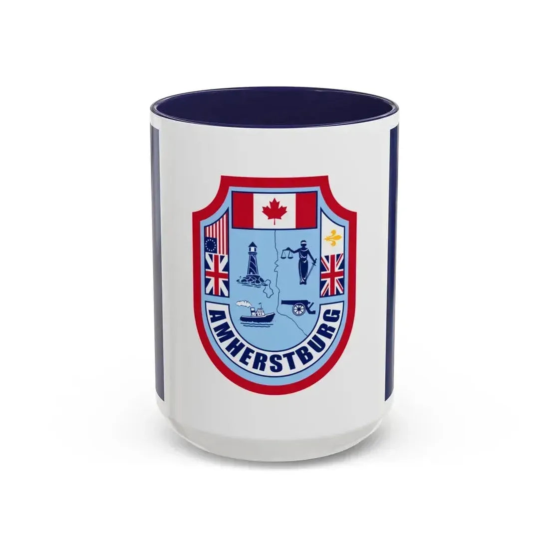 Flag of Amherstburg Canada - Accent Coffee Mug 15oz Navy - Go Mug Yourself
