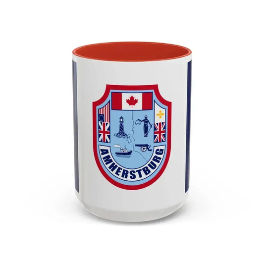 Flag of Amherstburg Canada - Accent Coffee Mug 15oz Red - Go Mug Yourself