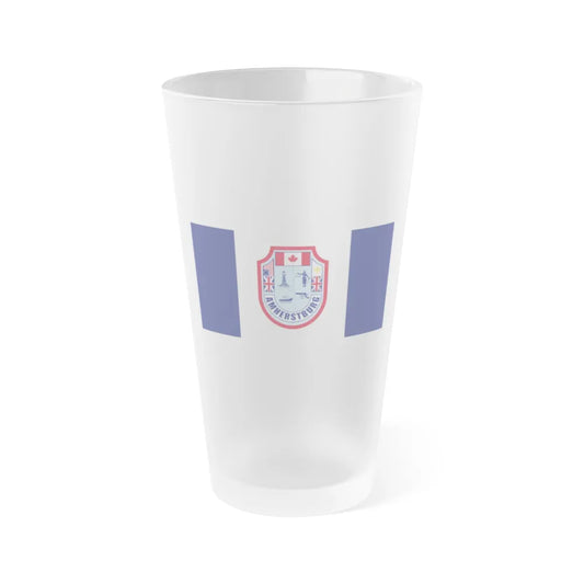 Flag of Amherstburg Canada - Frosted Pint Glass 16oz-16oz-Frosted-Go Mug Yourself