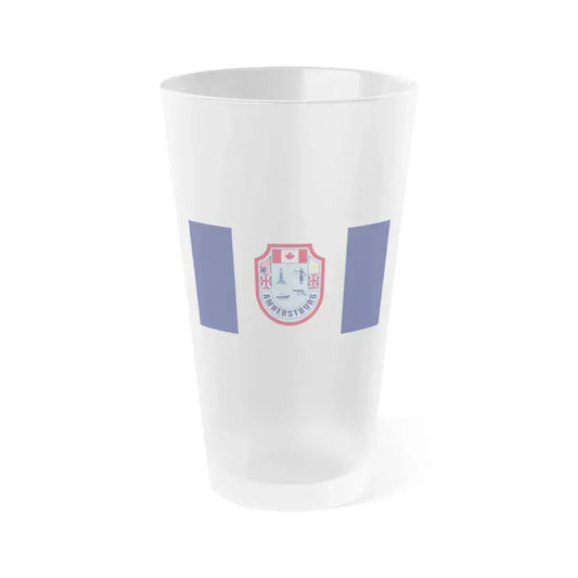 Flag of Amherstburg Canada - Frosted Pint Glass 16oz 16oz Frosted - Go Mug Yourself