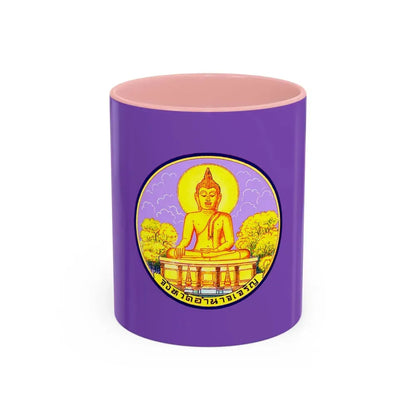Flag of Amnat Charoen Province Thailand - Accent Coffee Mug 11oz Pink - Go Mug Yourself