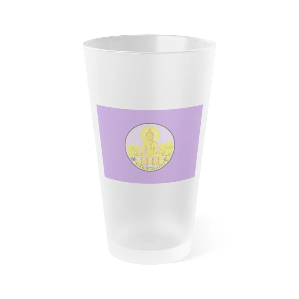 Flag of Amnat Charoen Province Thailand - Frosted Pint Glass 16oz-16oz-Frosted-Go Mug Yourself