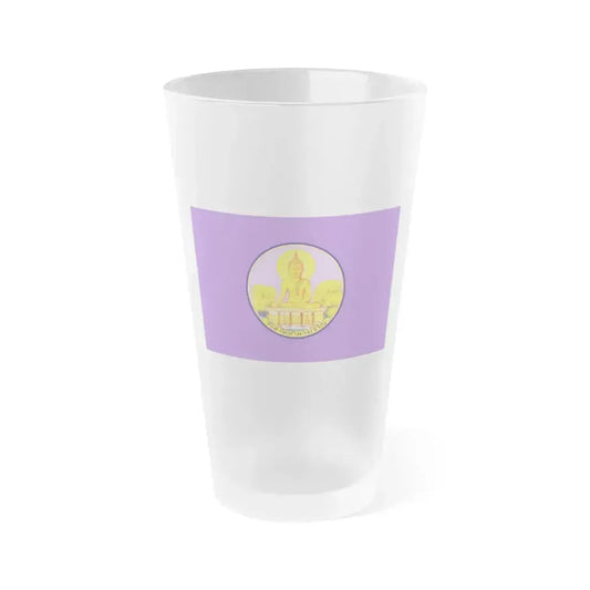 Flag of Amnat Charoen Province Thailand - Frosted Pint Glass 16oz 16oz Frosted - Go Mug Yourself