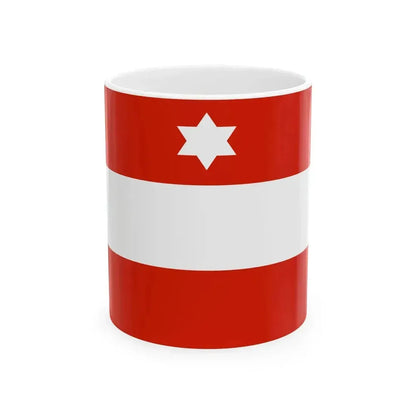 Flag of an Austro-Hungarian Rear Admiral 1915 (Austria) White Coffee Mug 11oz - Go Mug Yourself