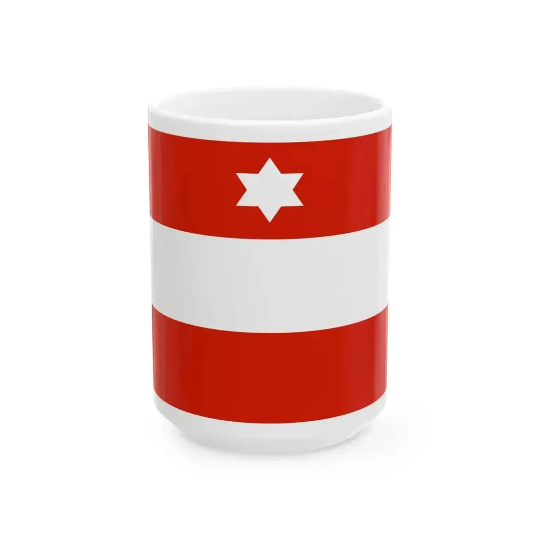 Flag of an Austro-Hungarian Rear Admiral 1915 (Austria) White Coffee Mug 15oz - Go Mug Yourself