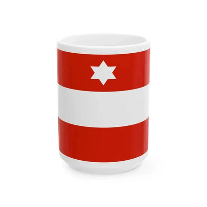 Flag of an Austro-Hungarian Rear Admiral 1915 (Austria) White Coffee Mug 15oz - Go Mug Yourself