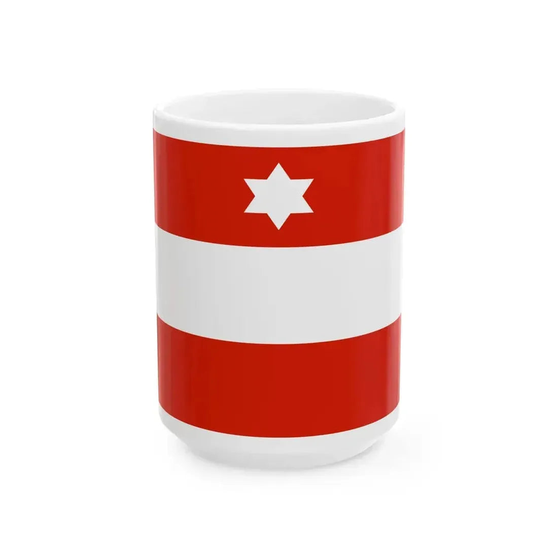 Flag of an Austro-Hungarian Rear Admiral 1915 (Austria) White Coffee Mug 15oz - Go Mug Yourself