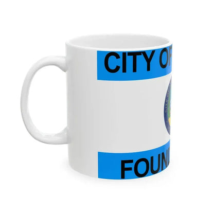 Flag of Anaheim California 1967-2018 2019present (United States) White Coffee Mug - Go Mug Yourself