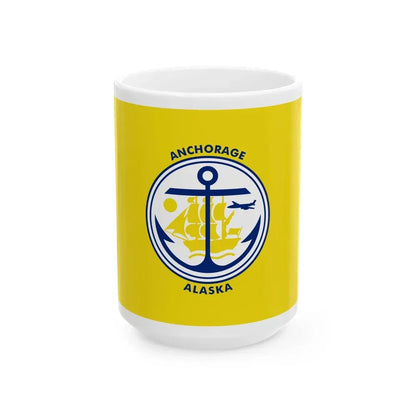 Flag of Anchorage Alaska (United States) White Coffee Mug 15oz - Go Mug Yourself