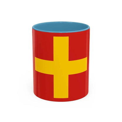 Flag of Ancona Italy - Accent Coffee Mug 11oz Light Blue - Go Mug Yourself