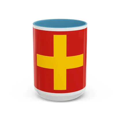 Flag of Ancona Italy - Accent Coffee Mug 15oz Light Blue - Go Mug Yourself