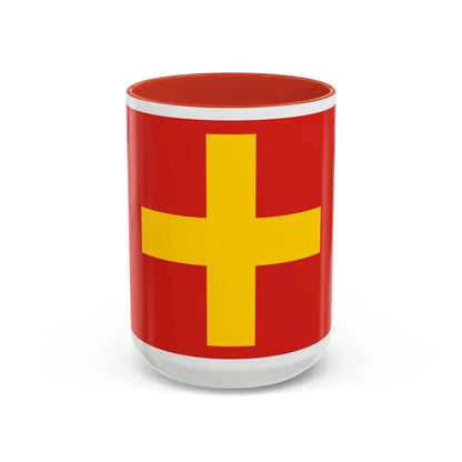 Flag of Ancona Italy - Accent Coffee Mug 15oz Red - Go Mug Yourself