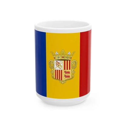 Flag of Andorra 1939-1949 (Andorra) White Coffee Mug 15oz - Go Mug Yourself