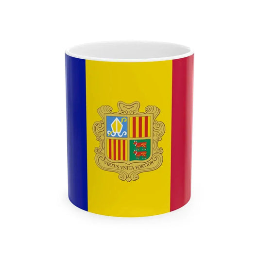 Flag of Andorra 1949-1959 (Andorra) White Coffee Mug 11oz - Go Mug Yourself