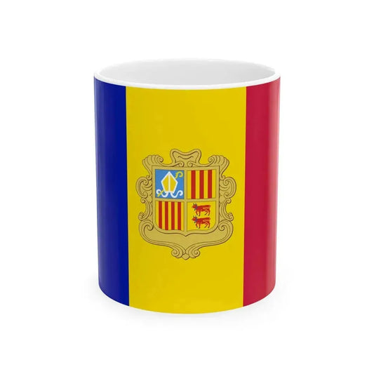 Flag of Andorra 1959-1971 3-2 (Andorra) White Coffee Mug 11oz - Go Mug Yourself
